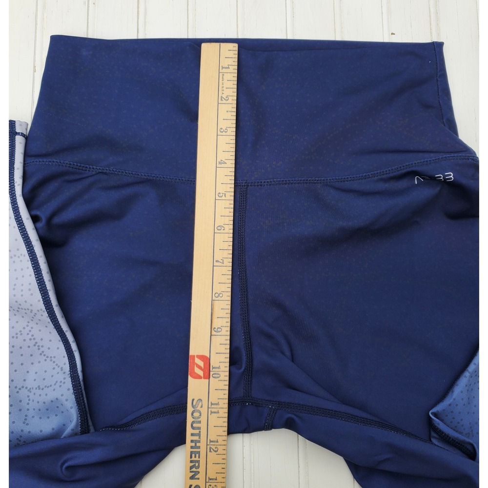 AR-33 Women Blue Ombre Geometric Dot High Waist Leggings Size Medium Yoga Gym - Picture 3 of 8
